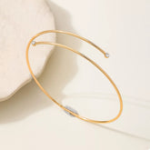 Delicate Gold Wire Upper Arm Bracelet OutfitFlow